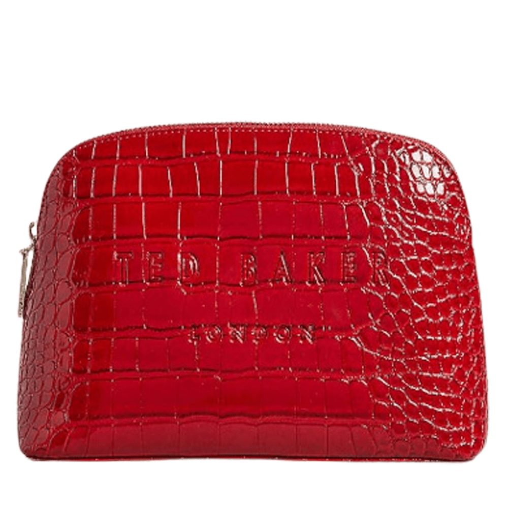 Ted Baker Crocala Faux-Leather Make-up Bag - Red