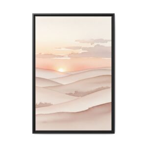 Soft Watercolor Landscape Framed Canvas Wall Art