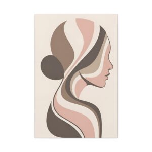 Modern Abstract Female Profile Canvas Wall Art
