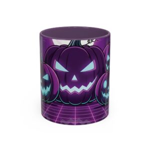 Purple Blue Pumpkin Boo Halloween Coffee Mug