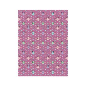 Halloween Microfiber Blanket (Pink & Blue Bats Pattern)