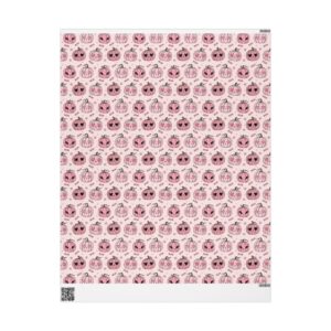 Gift Wrapping Paper Roll (Cute Halloween Theme - Pink Pumpkins)