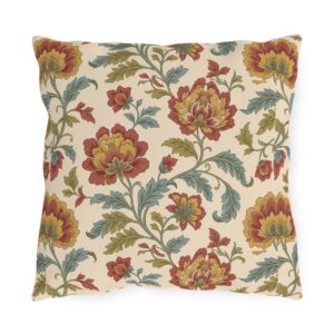 Vintage Chinoiserie Floral Outdoor Pillow
